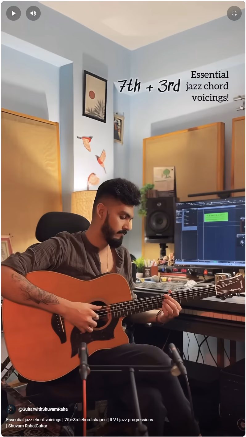 Shuvam raha guitar lesson jazz 251 chords