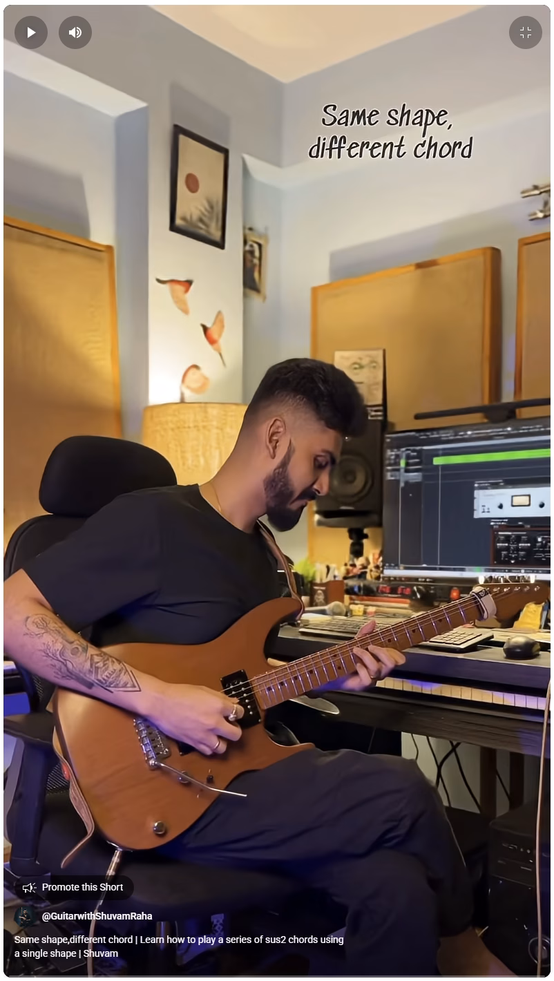 Sus2 chords using a single shape shuvam raha